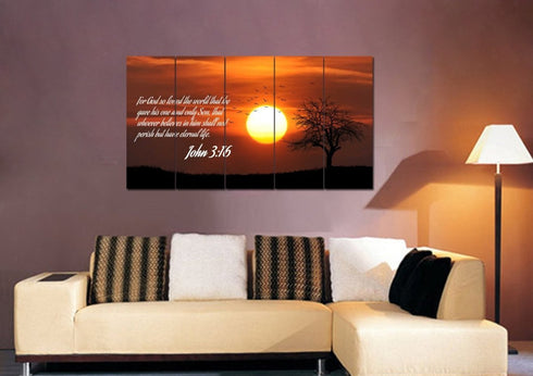 John 3:16 NIV #6 Bible Verse Canvas Wall Art