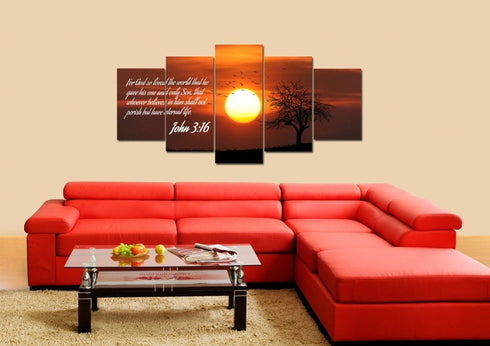 John 3:16 NIV #6 Bible Verse Canvas Wall Art