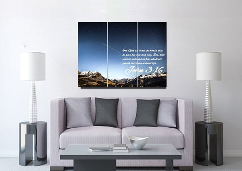 John 3:16 NIV #7 Bible Verse Canvas Wall Art