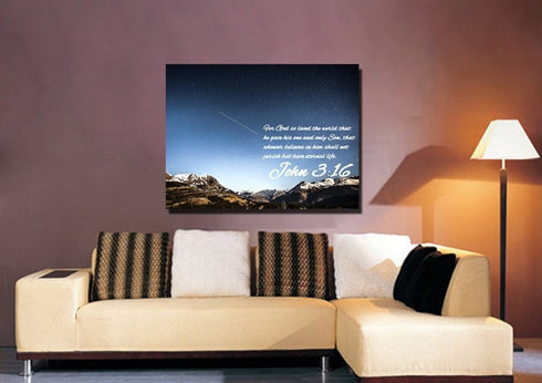John 3:16 NIV #7 Bible Verse Canvas Wall Art