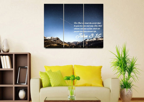 John 3:16 NIV #7 Bible Verse Canvas Wall Art