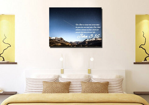 John 3:16 NIV #7 Bible Verse Canvas Wall Art