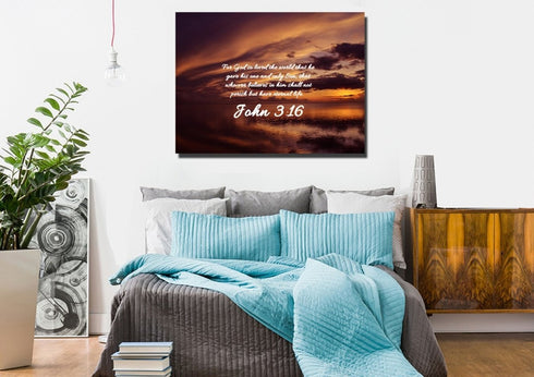 John 3:16 NIV #8 Bible Verse Canvas Wall Art