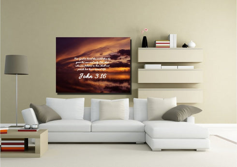 John 3:16 NIV #8 Bible Verse Canvas Wall Art