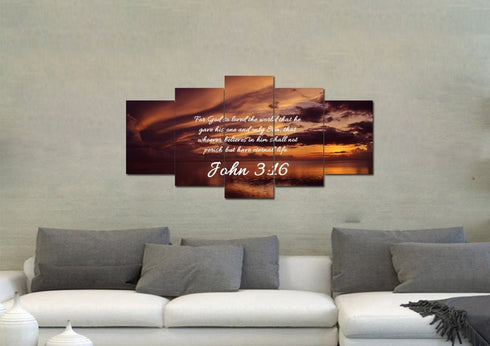 John 3:16 NIV #8 Bible Verse Canvas Wall Art