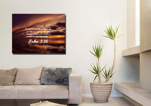 John 3:16 NIV #8 Bible Verse Canvas Wall Art