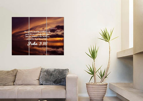 John 3:16 NIV #8 Bible Verse Canvas Wall Art