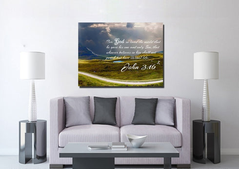 John 3:16 NIV #9 Bible Verse Canvas Wall Art