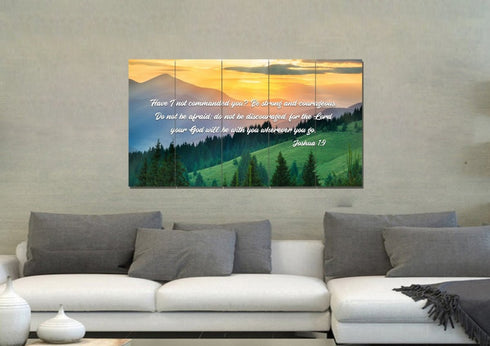 Joshua 1:9 Be Strong and Courageous Canvas Wall Art Print