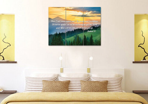 Joshua 1:9 Be Strong and Courageous Canvas Wall Art Print