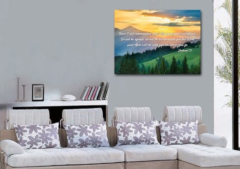 Joshua 1:9 Be Strong and Courageous Canvas Wall Art Print