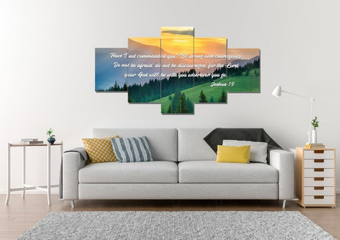 Joshua 1:9 Be Strong and Courageous Canvas Wall Art Print
