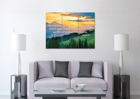 Joshua 1:9 Be Strong and Courageous Canvas Wall Art Print