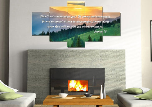 Joshua 1:9 Be Strong and Courageous Canvas Wall Art Print