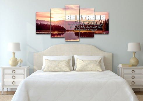 Joshua 1:9 KJV 'Be Strong & of Good Courage' Canvas Wall Art Print