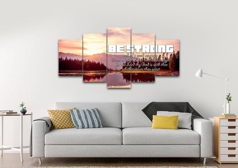 Joshua 1:9 KJV 'Be Strong & of Good Courage' Canvas Wall Art Print