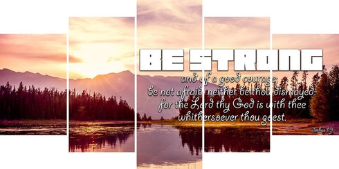 Joshua 1:9 KJV 'Be Strong & of Good Courage' Canvas Wall Art Print