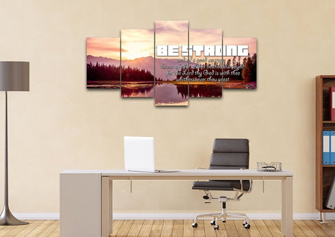 Joshua 1:9 KJV 'Be Strong & of Good Courage' Canvas Wall Art Print