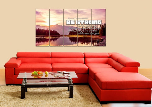 Joshua 1:9 KJV 'Be Strong & of Good Courage' Canvas Wall Art Print