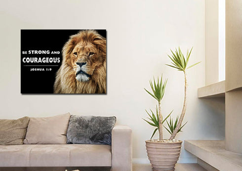 King of Lions #12 Joshua 1:9 Be Strong and Courageous Wall Art