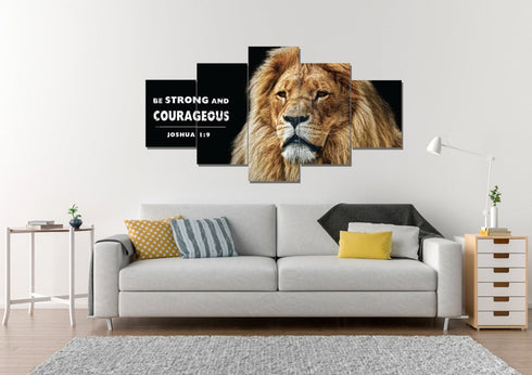 King of Lions #12 Joshua 1:9 Be Strong and Courageous Wall Art