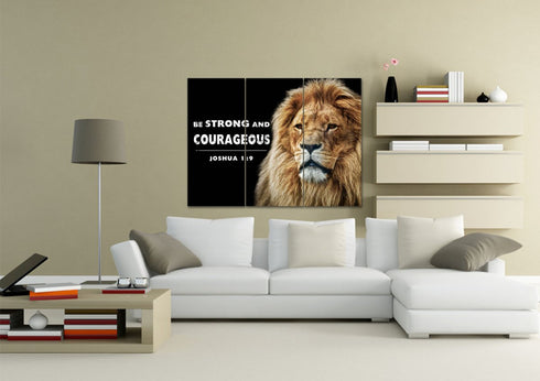 King of Lions #12 Joshua 1:9 Be Strong and Courageous Wall Art