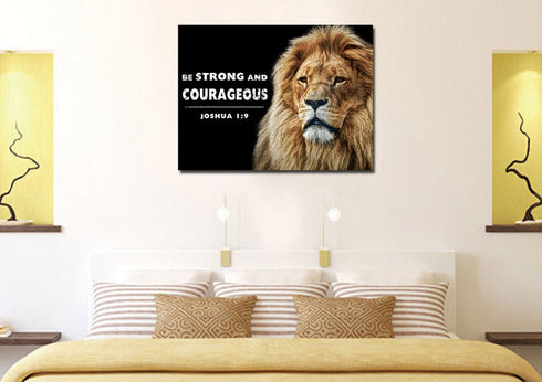 King of Lions #12 Joshua 1:9 Be Strong and Courageous Wall Art