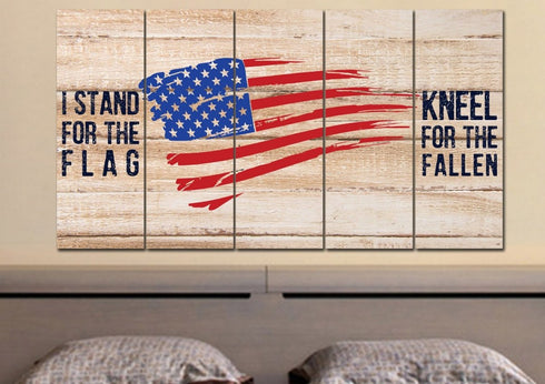 Kneel for the Fallen #9 American Flag Patriotic Wall Art