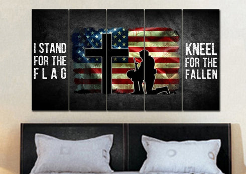 Kneel for the Flag #5 American Flag Patriotic Wall Art