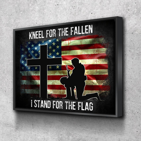 Kneel for the Flag #5 American Flag Patriotic Wall Art