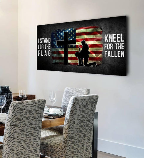 Kneel for the Flag #5 American Flag Patriotic Wall Art