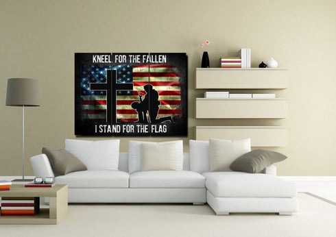 Kneel for the Flag #5 American Flag Patriotic Wall Art