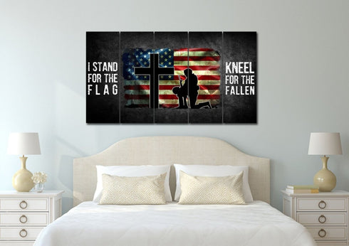 Kneel for the Flag #5 American Flag Patriotic Wall Art