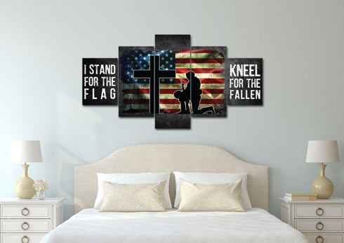 Kneel for the Flag #5 American Flag Patriotic Wall Art