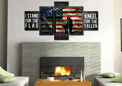 Kneel for the Flag #5 American Flag Patriotic Wall Art