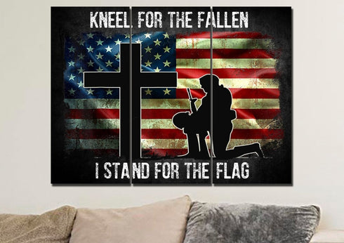 Kneel for the Flag #5 American Flag Patriotic Wall Art