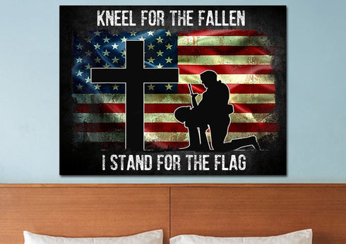 Kneel for the Flag #5 American Flag Patriotic Wall Art