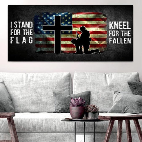 Kneel for the Flag #5 American Flag Patriotic Wall Art