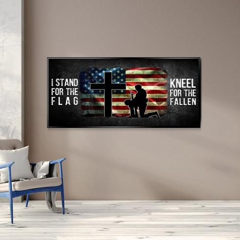 Kneel for the Flag #5 American Flag Patriotic Wall Art