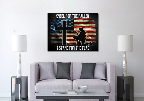 Kneel for the Flag #5 American Flag Patriotic Wall Art