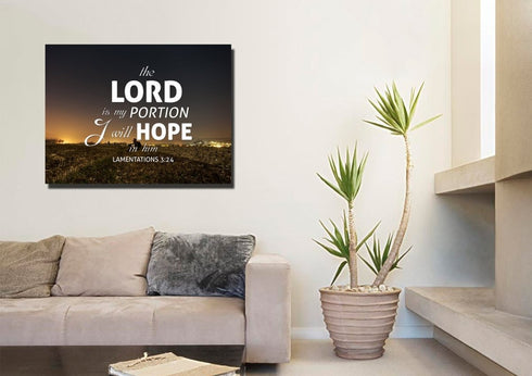 Lamentations 3:24 Canvas Wall Art Print