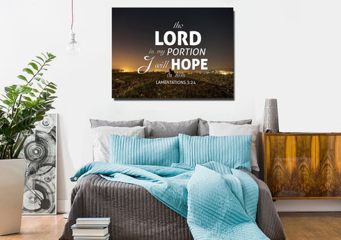 Lamentations 3:24 Canvas Wall Art Print