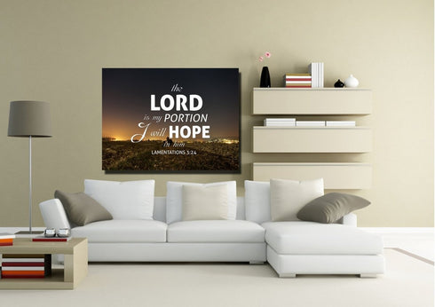 Lamentations 3:24 Canvas Wall Art Print