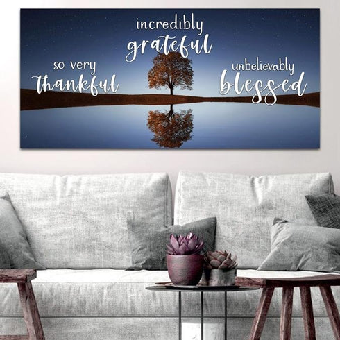 Lone Tree #1 Thankful, Grateful & Blessed Sign