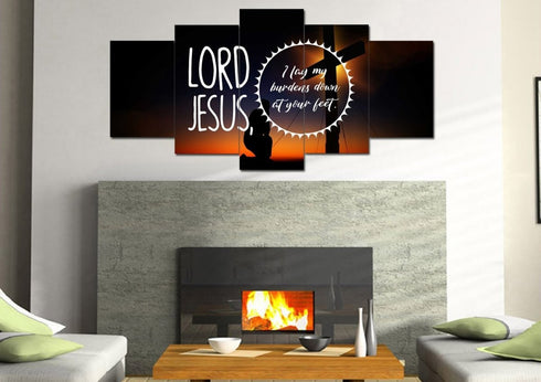 Lord Jesus, I Lay my Burdens Down at your Feet Wall Art Canvas Print