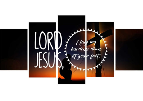 Lord Jesus, I Lay my Burdens Down at your Feet Wall Art Canvas Print