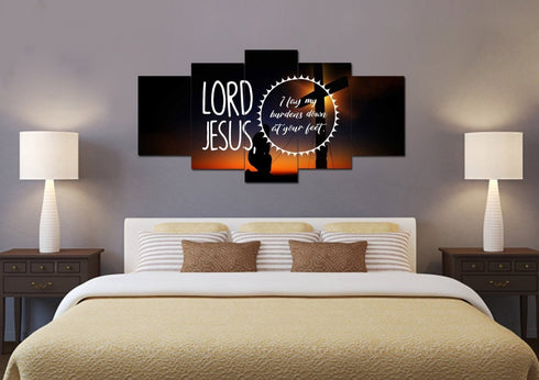 Lord Jesus, I Lay my Burdens Down at your Feet Wall Art Canvas Print