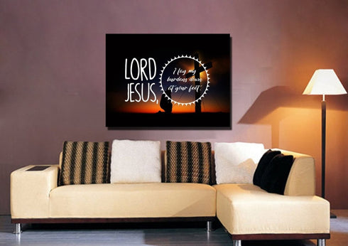 Lord Jesus, I Lay my Burdens Down at your Feet Wall Art Canvas Print