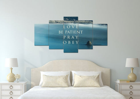 Love Be Patient Pray Obey Canvas Wall Art Print