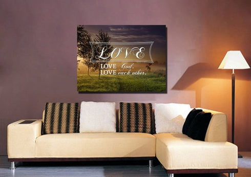 Love God love each other Wall Art Canvas Print
